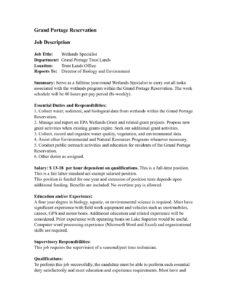 Wetland specialist job description