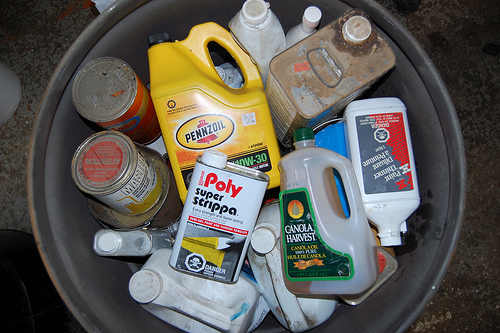 A wide range of products collected at a community hazardous waste. collection in the Lake Superior basin. Proper waste management includes a wide range of projects. 