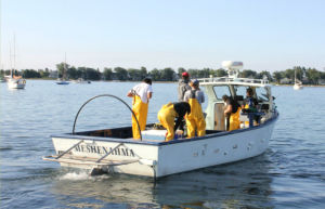 Little Traverse Bay Bands of Odawa Indians's research vessel heads out from the Harbour Springs (Photo courtesy of Little Traverse Bay Bands of Odawa Indians)