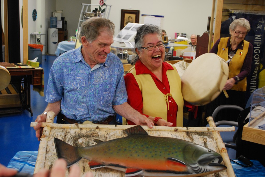 world record brook trout carving presentation