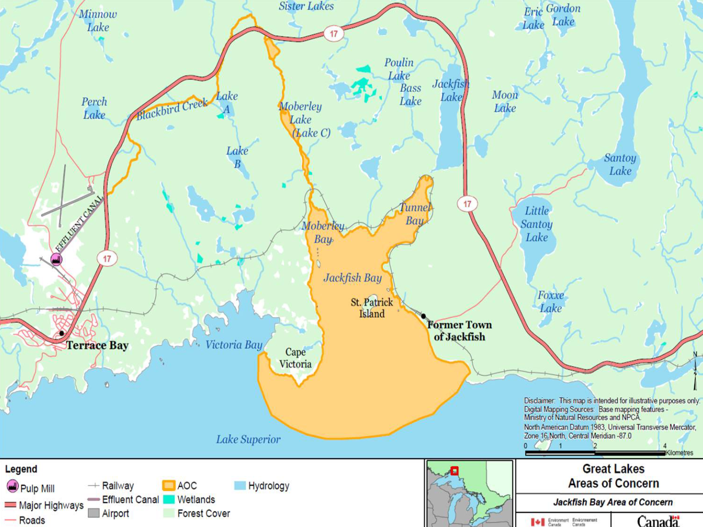 Map of Jackfish Bay Area of Concern